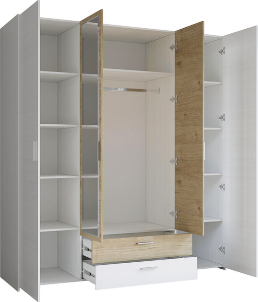 Изображение товара Шкаф Евва Венеция ВН-4D2Z2S (бодега белый/гикори кингстон)