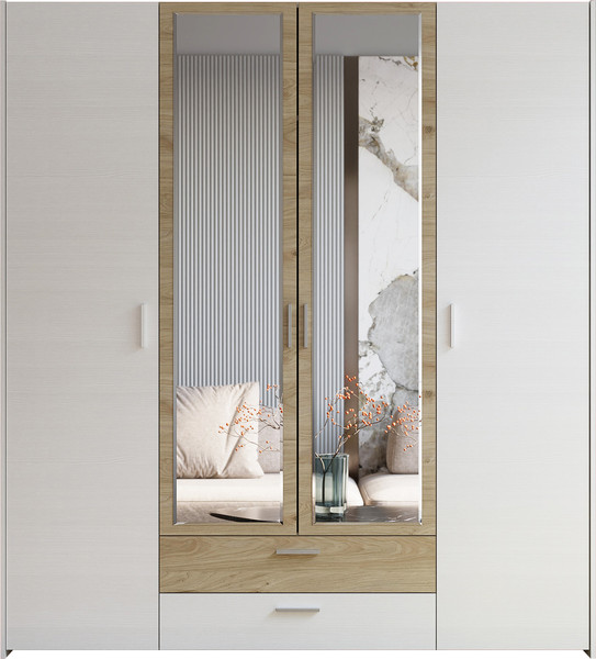 Изображение товара Шкаф Евва Венеция ВН-4D2Z2S (бодега белый/гикори кингстон)