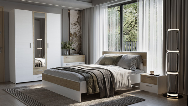 Изображение товара Шкаф Евва Венеция ВН-3D1Z2S (бодега белый/гикори кингстон)