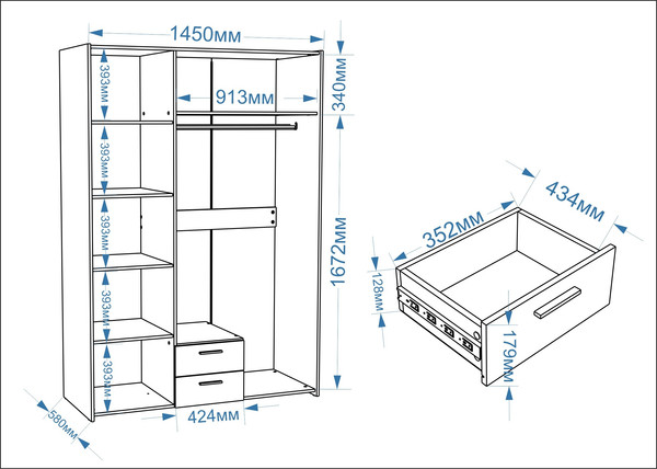 Изображение товара Шкаф Евва Венеция ВН-3D1Z2S (бодега белый/гикори кингстон)