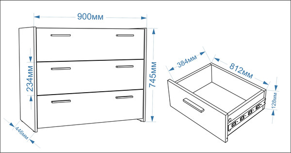 Изображение товара Комод Евва Венеция ВН-3S (бодега белый/гикори кингстон)