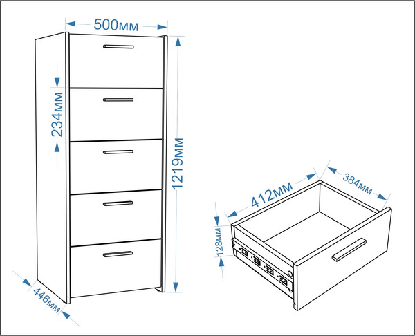 Изображение товара Комод Евва Венеция ВН-5S (бодега белый/гикори кингстон)