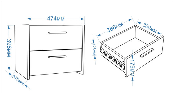 Изображение товара Прикроватная тумба Евва Венеция ВН-2S (бодега белый/гикори кингстон)