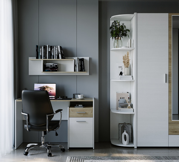 Изображение товара Письменный стол Евва Венеция BH-1D1S (бодега белый/гикори кингстон)