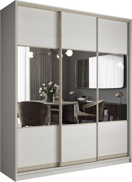 Изображение товара Шкаф-купе Евва АЭП ШК.3 03 18 BbBbH.01 (бодега белый/бодега белый/дуб шато)