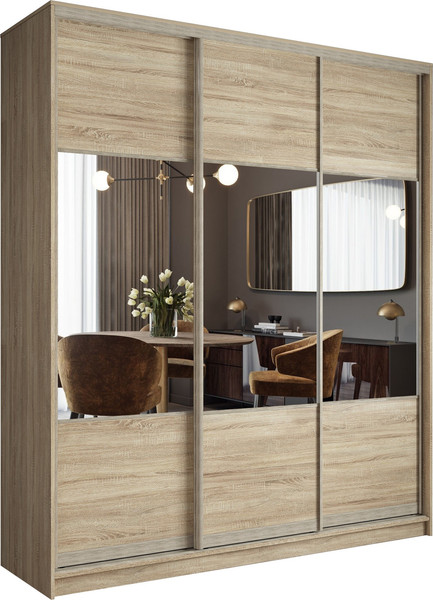 Изображение товара Шкаф-купе Евва АЭП ШК.3 01 24 SSH.01 (дуб сонома/дуб сонома/дуб шато)