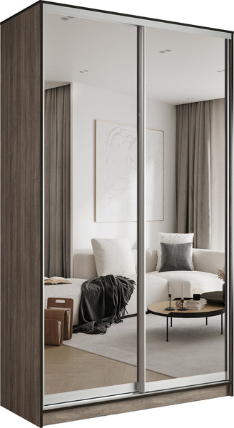 Изображение товара Шкаф-купе Евва АЭП ШК.2 01 158 TS.05 (дуб трюфель/хром)