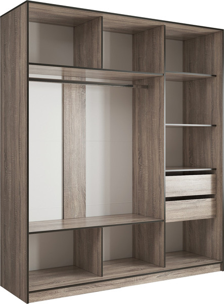 Изображение товара Шкаф-купе Евва АЭП ШК.3.03 176 TS.05 (дуб трюфель/хром)