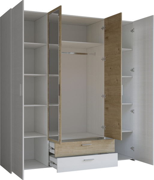 Изображение товара Комплект мебели для спальни Евва Венеция 1 ВН-1.1 (бодега белый / гикори кингстон)