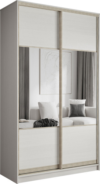 Изображение товара Шкаф-купе Евва АЭП ШК. 2.03 120 BbBbH.01 (бодега белый/бодега белый/дуб шато)