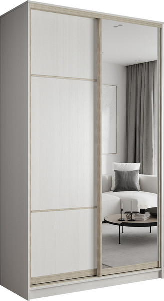 Изображение товара Шкаф-купе Евва АЭП ШК. 2.03 120 BbBbH.02 (бодега белый/бодега белый/дуб шато)