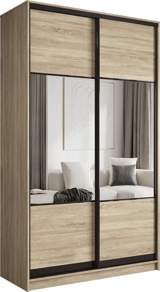 Изображение товара Шкаф-купе Евва АЭП ШК.2.03 120 SSG.01 (дуб сонома/дуб сонома/венге глянец)