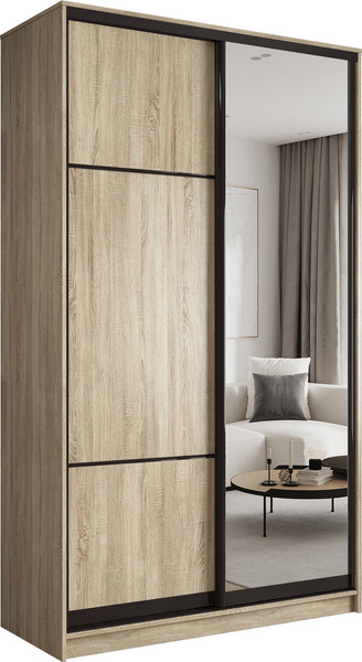 Изображение товара Шкаф-купе Евва АЭП ШК.2.03 120 SSG.02 (дуб сонома/дуб сонома/венге глянец)