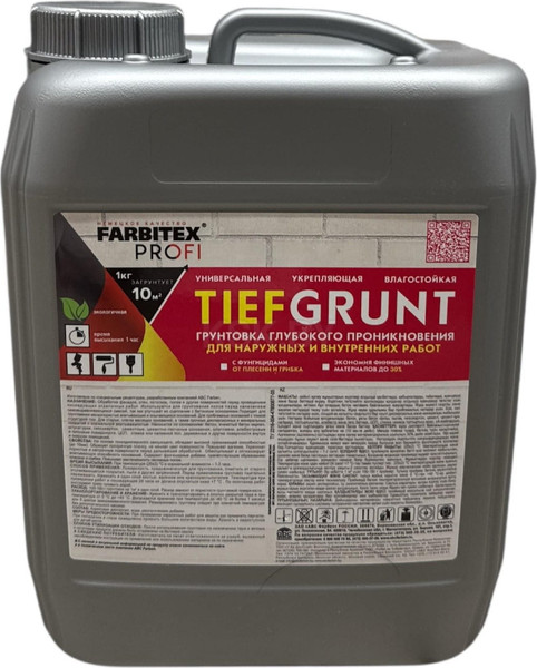 Изображение товара Грунтовка Farbitex Профи Глубокого проникновения TiefGrunt (5кг)