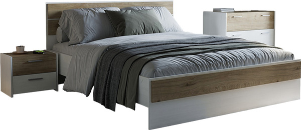 Изображение товара Комплект мебели для спальни Евва Венеция 4 ВН-1.4 (бодега белый/гикори кингстон)