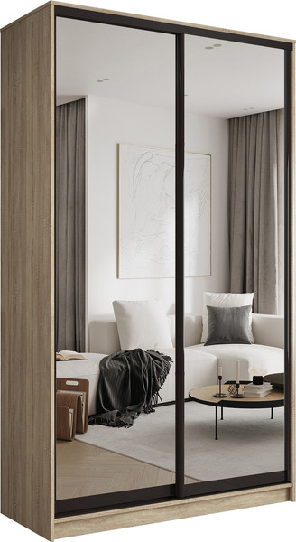 Изображение товара Шкаф-купе Евва АЭП ШК.2.02 138 SG.05 (дуб сонома/зеркало/венге глянец)
