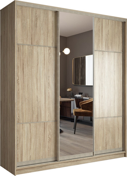 Изображение товара Шкаф-купе Евва АЭП ШК.3.01 233 SSH.02 (дуб сонома/дуб сонома/дуб шато)