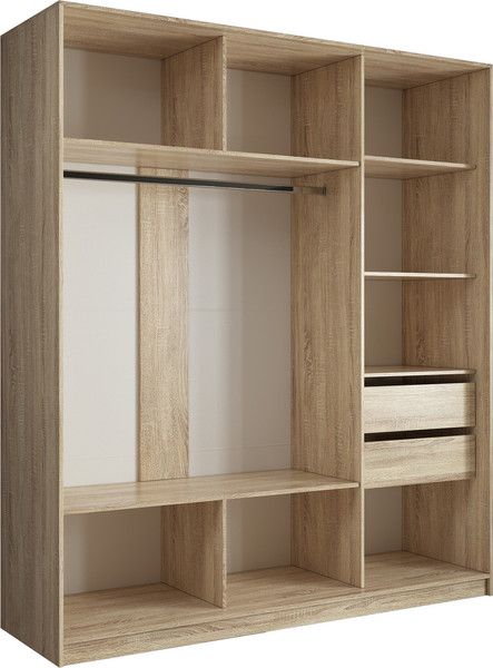 Изображение товара Шкаф-купе Евва АЭП ШК.3.01 233 SSG.02 (дуб сонома/дуб сонома/венге глянец)