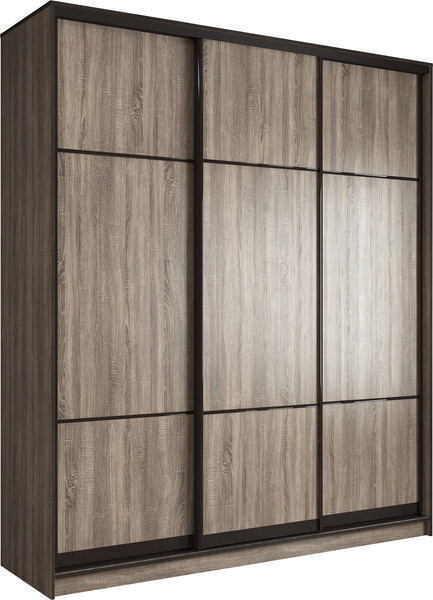 Изображение товара Шкаф-купе Евва АЭП ШК.3.01 233 TTG.03 (дуб трюфель/дуб трюфель/венге глянец)