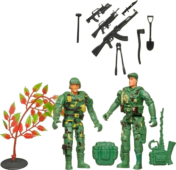 Изображение товара Игровой набор Abtoys Боевая сила Два солдата с игровыми предметами / PT-01784