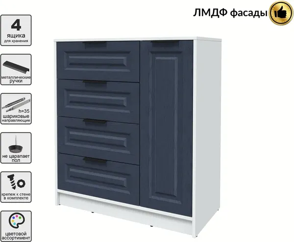 Изображение товара Тумба Interline Концепт КТ-Т90 Деко (белый платинум/дуб королевский)