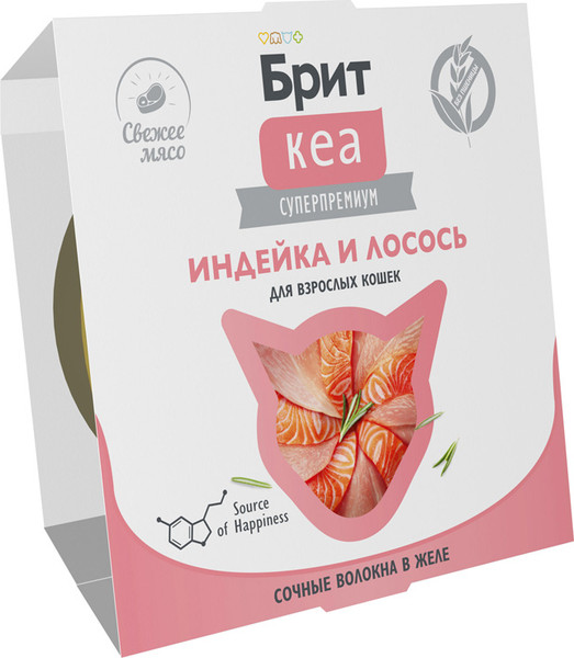 Изображение товара Влажный корм для кошек Brit Care Индейка и лосось в желе / 1062936 (75г)