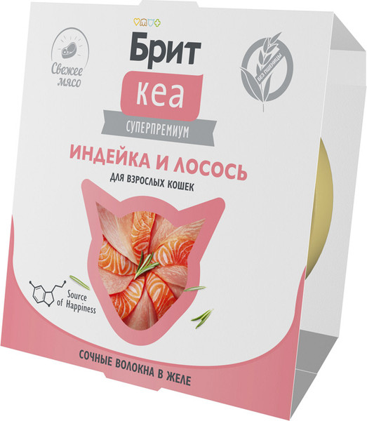 Изображение товара Влажный корм для кошек Brit Care Индейка и лосось в желе / 1062936 (75г)