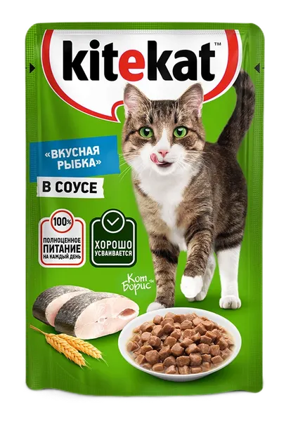 Изображение товара Влажный корм для кошек Kitekat С рыбой в соусе (28х85г)