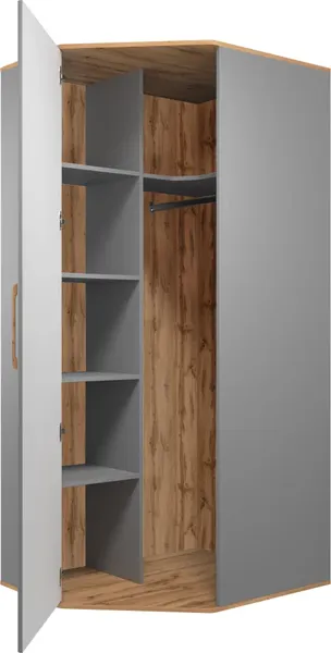 Изображение товара Шкаф MODULA Карпин INV01HC-1D-1000/804/2014(05) (дуб натюрель/серый)