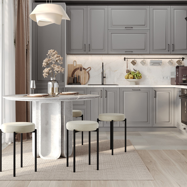 Изображение товара Табурет Егорофф Гамма круг (черный/бежевый)