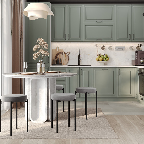 Изображение товара Табурет Егорофф Гамма круг (черный/серый)