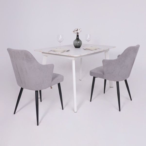 Изображение товара Обеденный стол LEPREMO AV 1209/1 120-160x80 (азул оникс/белый)