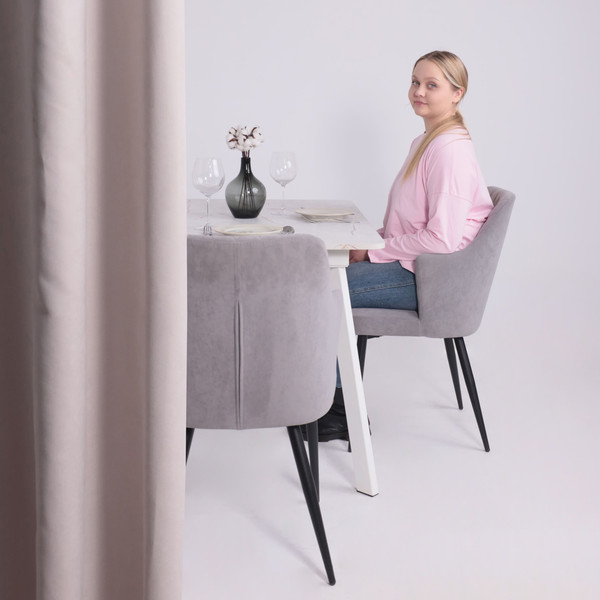 Изображение товара Обеденный стол LEPREMO AV 1209/1 120-160x80 (азул оникс/белый)