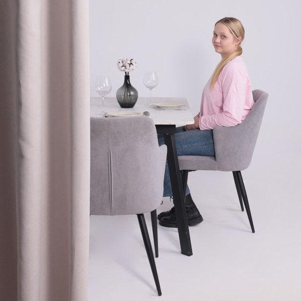 Изображение товара Обеденный стол LEPREMO AV 1209/1 120-160x80 (азул оникс/черный)