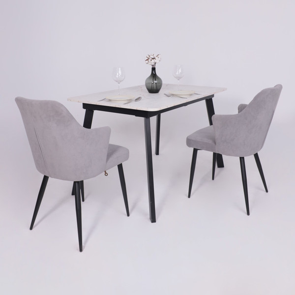 Изображение товара Обеденный стол LEPREMO AV 1209/1 120-160x80 (азул оникс/черный)