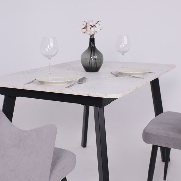 Изображение товара Обеденный стол LEPREMO AV 1209/1 120-160x80 (азул оникс/черный)