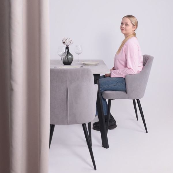 Изображение товара Обеденный стол LEPREMO AV 1209/1 120-160x80 (ароза светлая/черный)