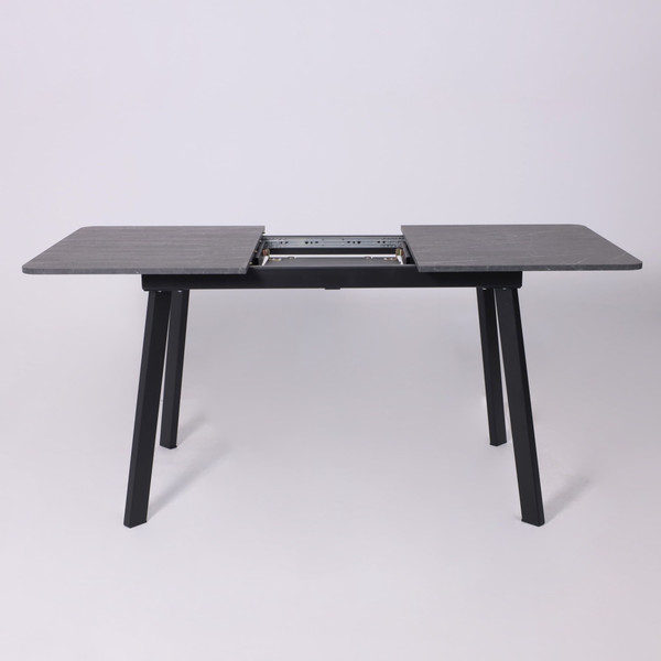 Изображение товара Обеденный стол LEPREMO AV 1209/1 120-160x80 (мрамор пьетра графитовый/черный)