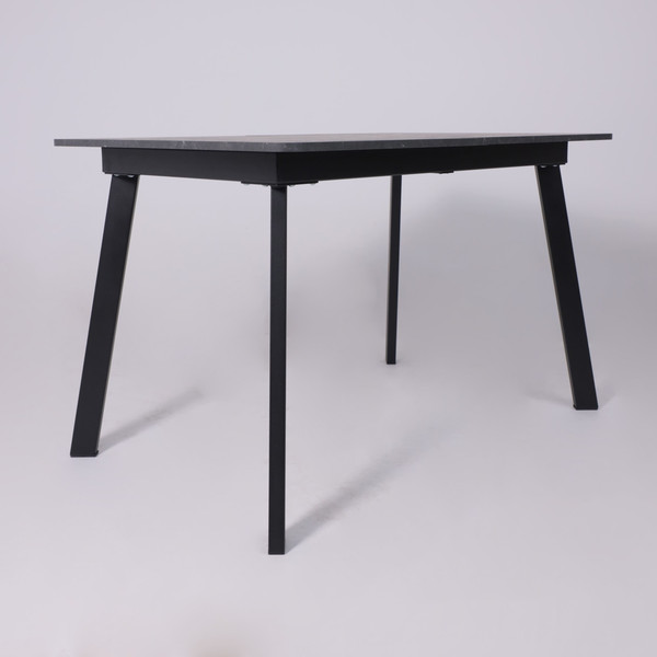 Изображение товара Обеденный стол LEPREMO AV 1209/1 120-160x80 (мрамор пьетра графитовый/черный)