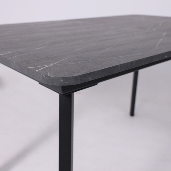 Изображение товара Обеденный стол LEPREMO AV 1209/1 120-160x80 (мрамор пьетра графитовый/черный)