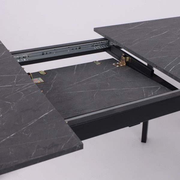 Изображение товара Обеденный стол LEPREMO AV 1209/1 120-160x80 (мрамор пьетра графитовый/черный)