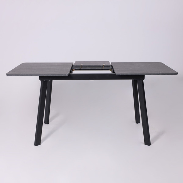 Изображение товара Обеденный стол LEPREMO AV 1209/1 120-160x80 (мрамор пьетра графитовый/черный)