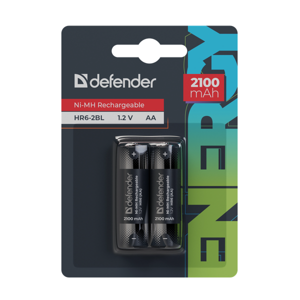 Изображение товара Комплект аккумуляторов Defender HR6-2BL 2100mAh АА Ni-MH / 56502 (2шт)