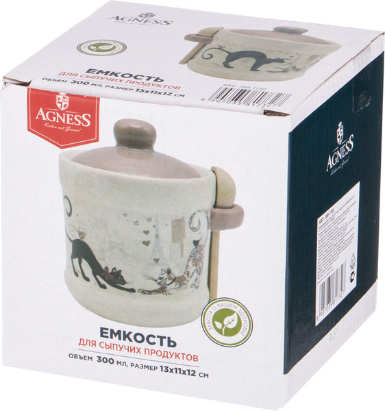Изображение товара Сахарница Agness Парижские коты 358-1732