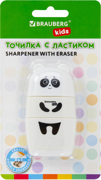 Изображение товара Точилка Brauberg Kids. Панда. С ластиком / 271988