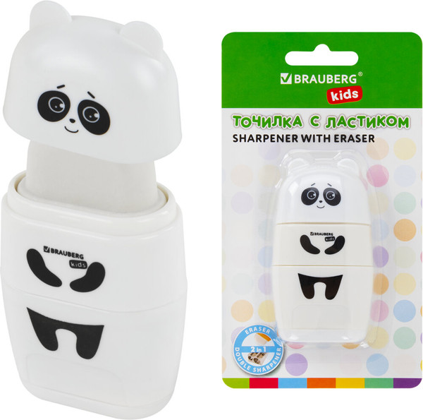 Изображение товара Точилка Brauberg Kids. Панда. С ластиком / 271988