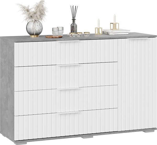 Изображение товара Комод ТриЯ Хилтон комбинированный (ателье светлый/белый матовый)