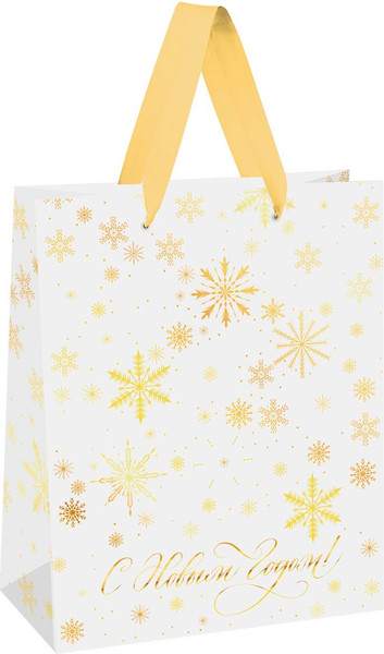 Изображение товара Пакет подарочный Meshu Gold Snowflake / MS_66171