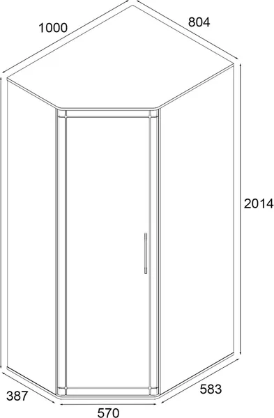 Изображение товара Шкаф MODULA Карпин INV01HC-1D-1000/804/2014(02) (дуб натюрель/белый премиум)