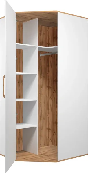 Изображение товара Шкаф MODULA Карпин INV01HC-1D-1000/804/2014(02) (дуб натюрель/белый премиум)